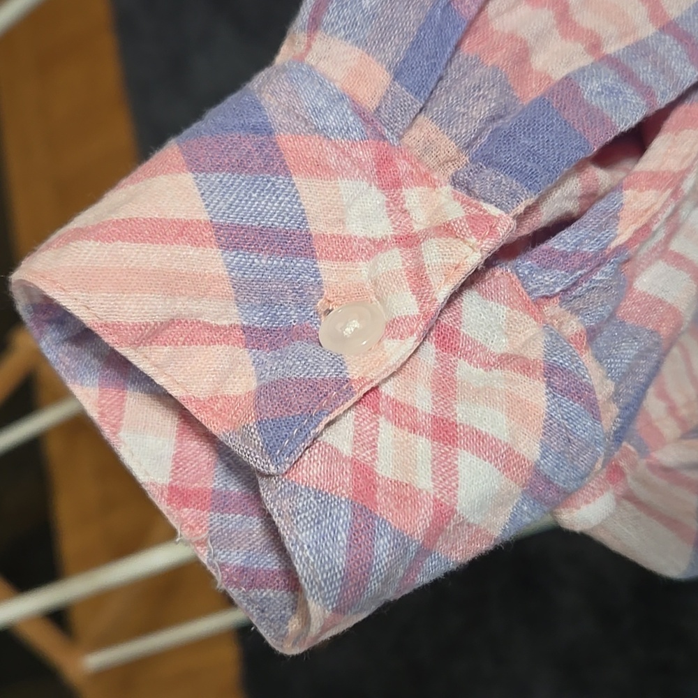 Rails 'Charli - Peach Blush Blue' Plaid Long Sleeve Button-Up - M - Picture 4 of 8